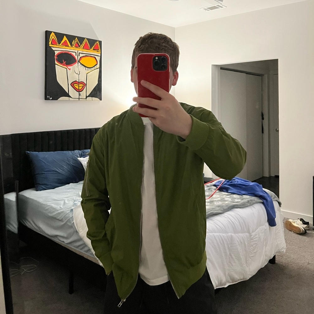 Green bomber jacket